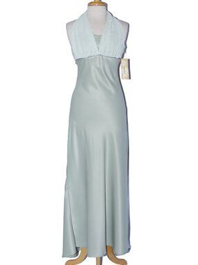 Eureka #1151 Satin & Chiffon Bridesmaid Evening Dress-Size M-SAGE GREEN-NWT